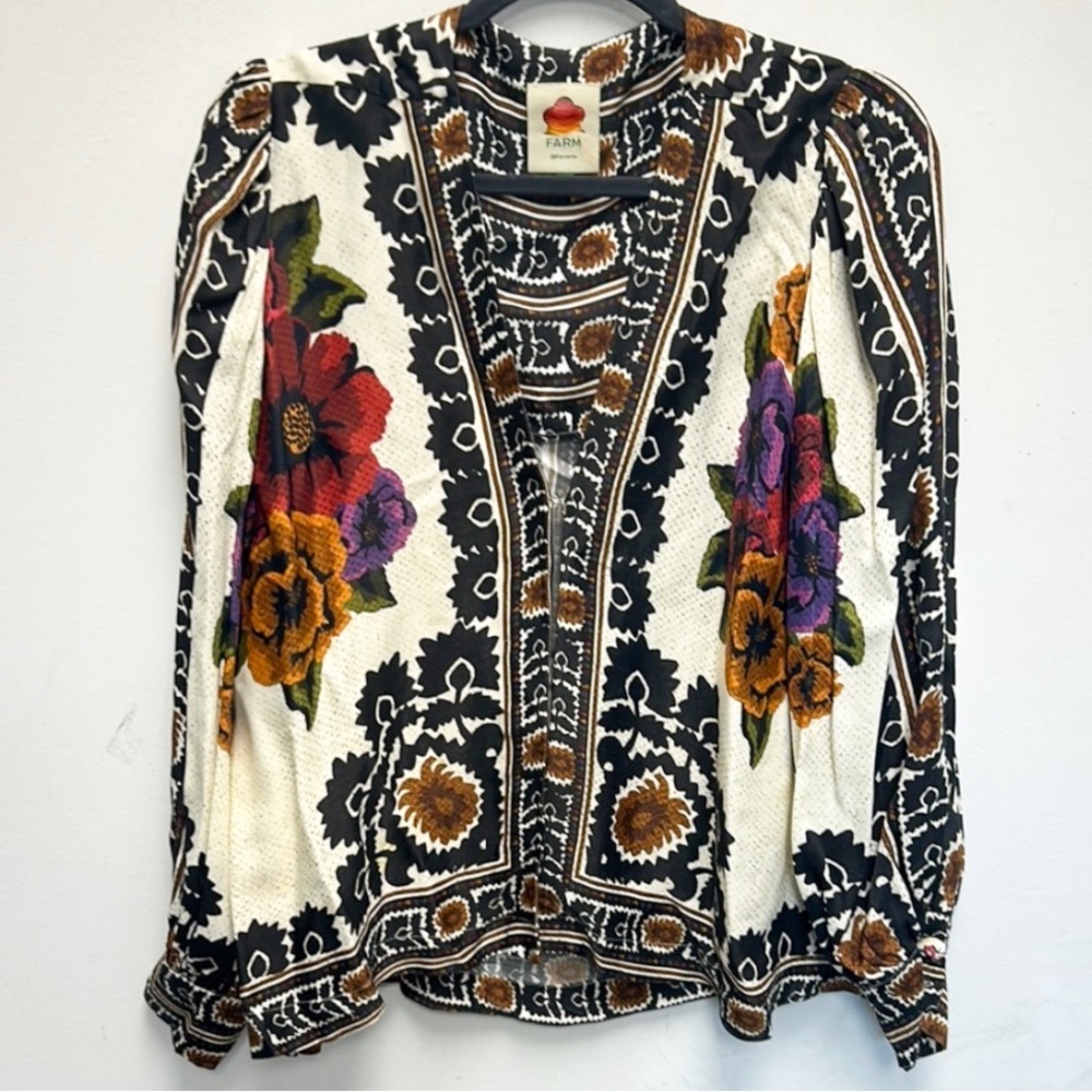 Farm Rio Flower Tapestry Blouse - Picture 2 of 5